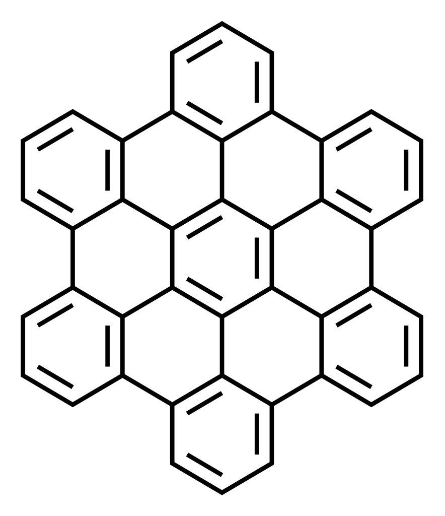 Chemical structure of hexabenzocoronene