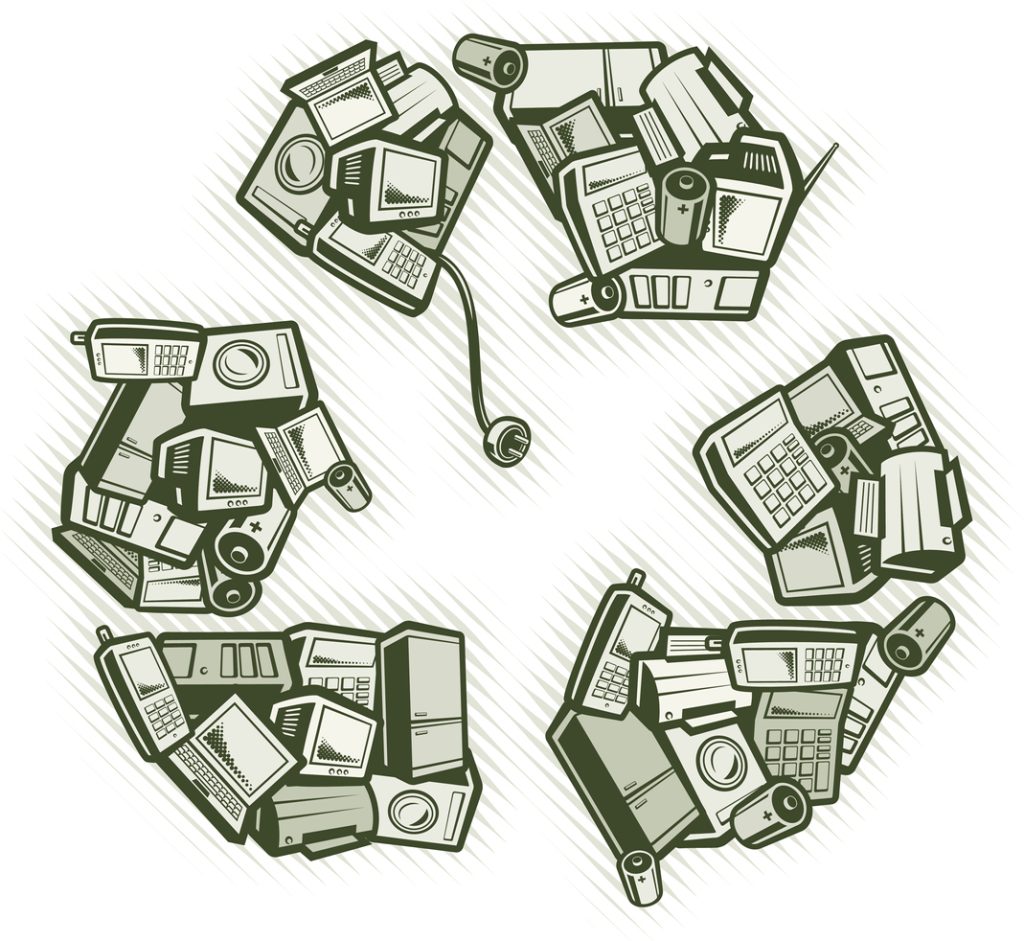 E-waste recycling illustration