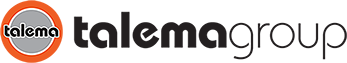 Logo of the Talema Group. 2 circles with the word Talema inside